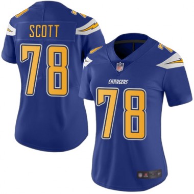 Los Angeles Chargers NFL Football Trent Scott Electric Blue Jersey Women Limited  #78 Rush Vapor Untouchable->los angeles chargers->NFL Jersey